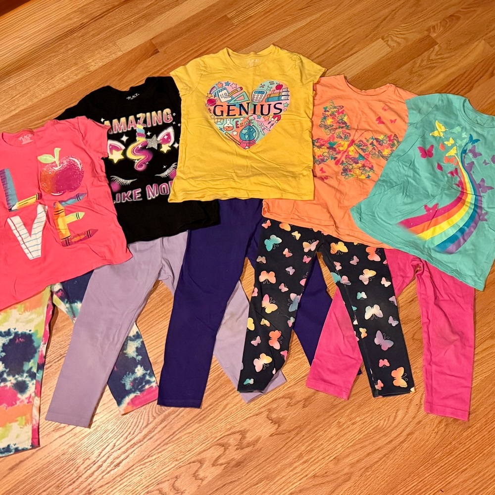 The Children's Place Colorful Kids Shirts and Capri pants size 7/8, medium